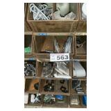 5 METAL BINS W CONTENTS -BIN SZ 9w x 16 d