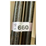 4 PIECES 1 INCH BLACK PIPE, 10 FEET LONG