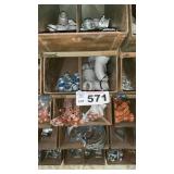 5 METAL BINS W CONTENTS -BIN SZ 9w x 16 d