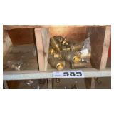 9 BINS OF FITTINGS, VALVES, SWEAT FITTINGS,, B