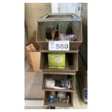 4 METAL BINS W CONTENTS -BIN SZ 9w x 16 d