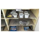 6 METAL BINS W CONTENTS