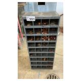 METAL CABINET W ASSORTED COPPER FITTINGS