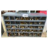 METAL BIN CABINET W BRASS FITTINGS INCLUDED. 22 x
