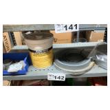 STRAPPING, PARTIAL CONTAINER OF CLEANING TOWELS