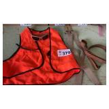 ORANGE VEST, SUSPENDERS, BELT, GLASSES