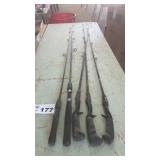 GROUP OF 5 FISHING RODS
