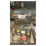 2 PLASTIC ORGANIZERS, SOME ROD AND REEL PARTS