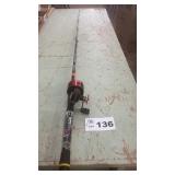 RHINO INDESTRUCTIBLE GLOW TIP ROD WITH REEL, NEW