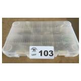 15 COMPARTMENT PLASTIC ORGANIZER, FULL OF LURES