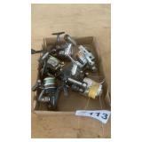 5 OPEN FACE REELS, FIN-NOR, RYOBI, REGAL,