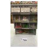 DISPLAY ORGANIZER WITH ARROW NOCKS, FLETHING