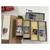 Many boxes filled with baseball cards