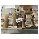 Many boxes filled with baseball cards