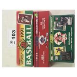 3 sets of baseball cards 1991 Bowman, 2 Score sets