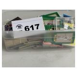 large box of random sports cards