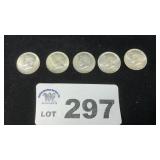 5 KENNEDY HALFS, 1964