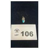 STERLING SILVER AND TURQUOISE PENDANT