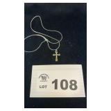 STERLING SILVER CROSS, CHAIN NECKLACE