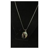 STERLING SILVER & TURQUOISE, CORAL ANIMAL TOOTH