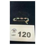 STERLING SILVER BRACELET W MOTHER OF PEARL INLAYS