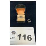 2 STERLING SILVER RINGS SZ 5