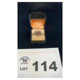 STERLING SILVER, TURQUOISE, CORAL RING SZ 5