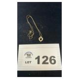 DIAMOND & GOLD HEART SHAPED NECKLACE