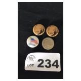 MARILYN MONROE, DESERT STORM PINS, MGM TOKEN