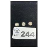 3 METCURY DIMES IN THE TEENS