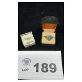 STERLING SILVER TURQUOISE PIN, RING. SZ 10