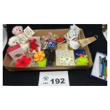 TEDDY BEARS, TINS, TRINKETS, FANS, STYLUS PENS