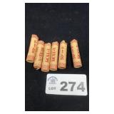 6 ROLLS PENNIES, UNCHECKED