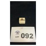 STERLING SILVER RING w RED CORAL CABOCHONS. SZ 5