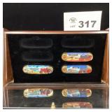 FRANKLIN MINT POCKET KNIFE SET WITH CASE