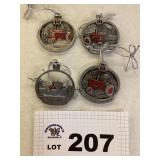 CASE IH CHRISTMAS ORNAMENTS SET OF 4