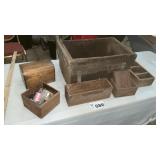 WOODEN BOXES, SEWING ITEMS
