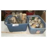 CLEAR CANNING JARS,SOME LIDS