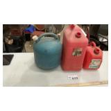 3 GAS AND KEROSENE CANS