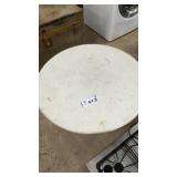 METAL PATIO TABLE, 32 INCHES DIAMETER, 18 TALL