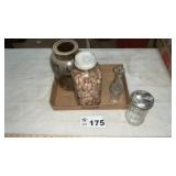 CROCK JAR, JAR, VASE, SUGAR DISPENSER