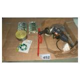 RYOBI 4 IN GRINDER, RAT POISON,SAW, BLADE, MISC