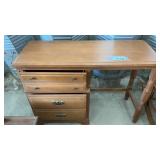 WOOD DESK TABLE, 3 DRAWER, 16 x 44
