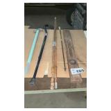 BAMBOO FISHING  POLE, CANE, SHOE  SPOON, WOOD