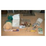 FISHING LURES, WEIGHTS, HOOKS,  6 INCH POST C