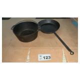 F 10 INCH CAMPING POT AND SKILLET