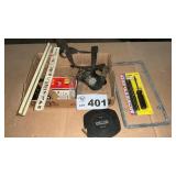 100 FOOT TAPE MEASURE, LICENSE FRAME, RULERS,