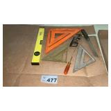 LEVELS, SQUARES, CLAMP, SCREWDRIVER