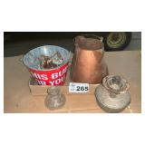 METAL KETTLE, BUDWEISER BUCKET,  ALLADIN LAMP PART