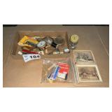 SEWING ITEMS, PICTURES, CLOCK